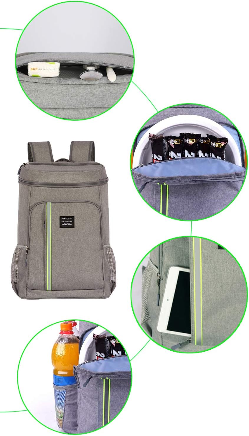 Wasserdichter Kühlrucksack für Outdoor-Aktivitäten, Grau