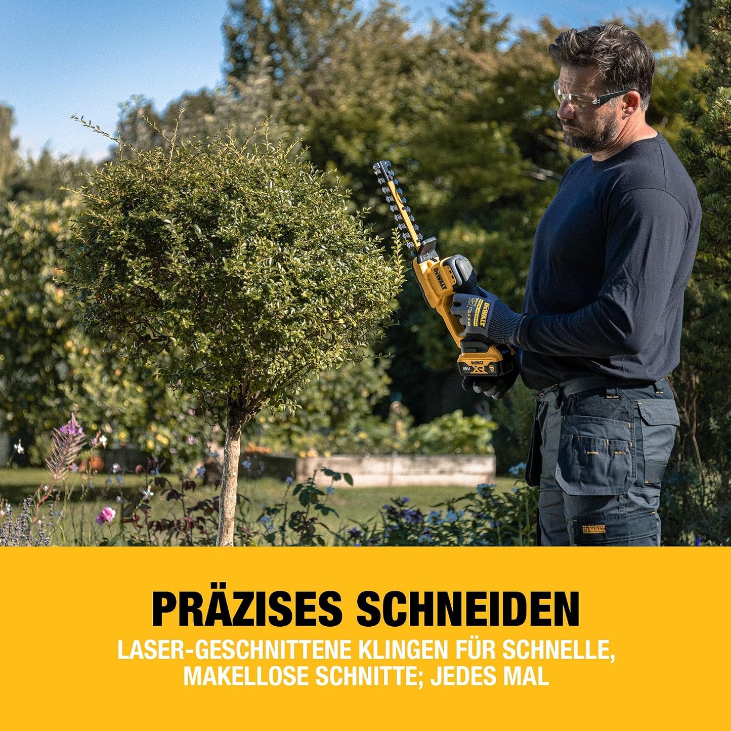 18V XR Kompakte Heckenschere, Einhandbedienung