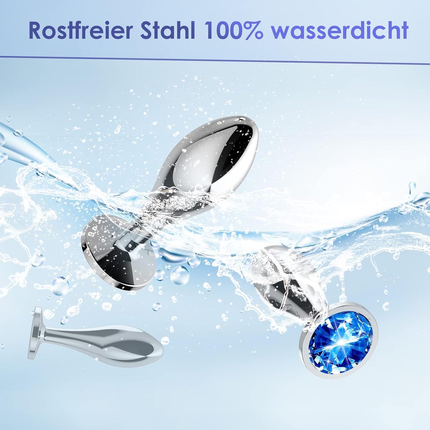 Analplug Set mit Kristall-Diamant-Spitze in 3 Grössen