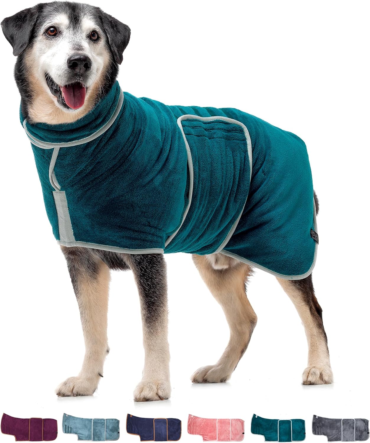 Hundebademantel, XL Teal