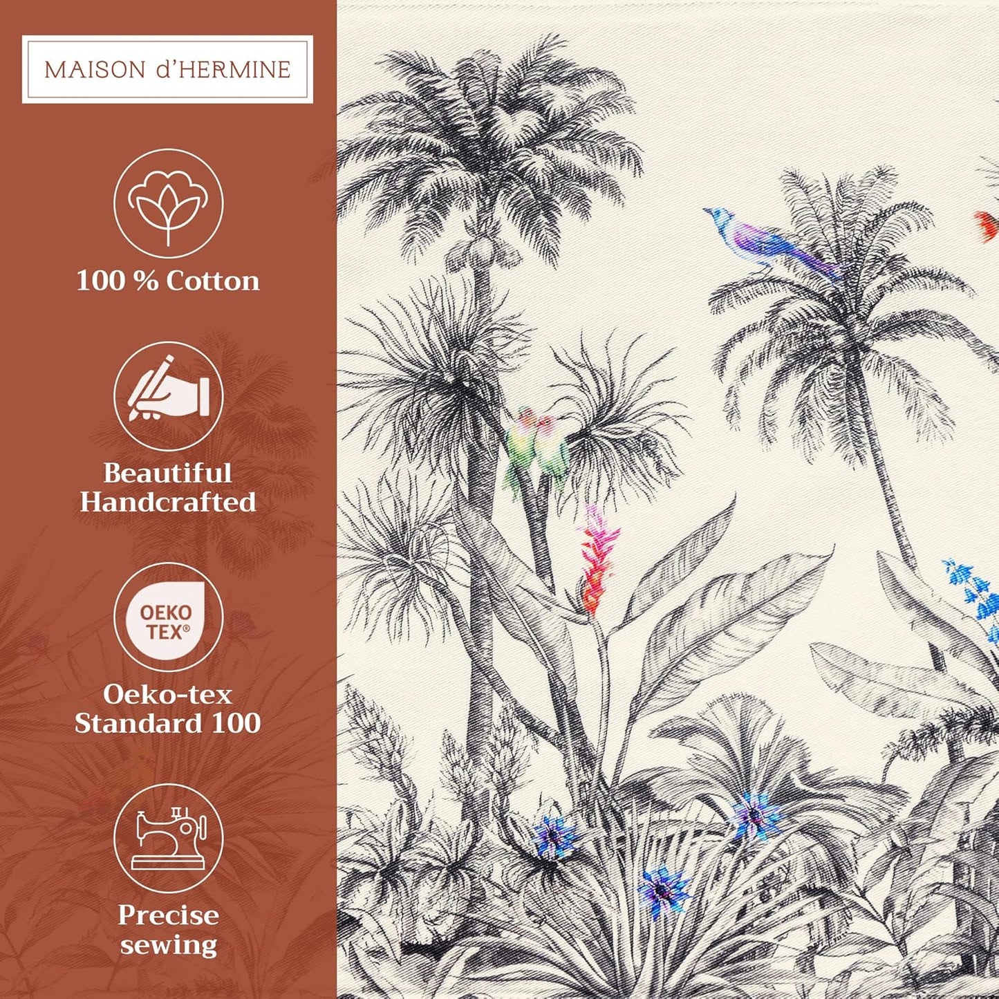 Dekorative 4er-Tischsets, waschbar, 10 - Amazonia