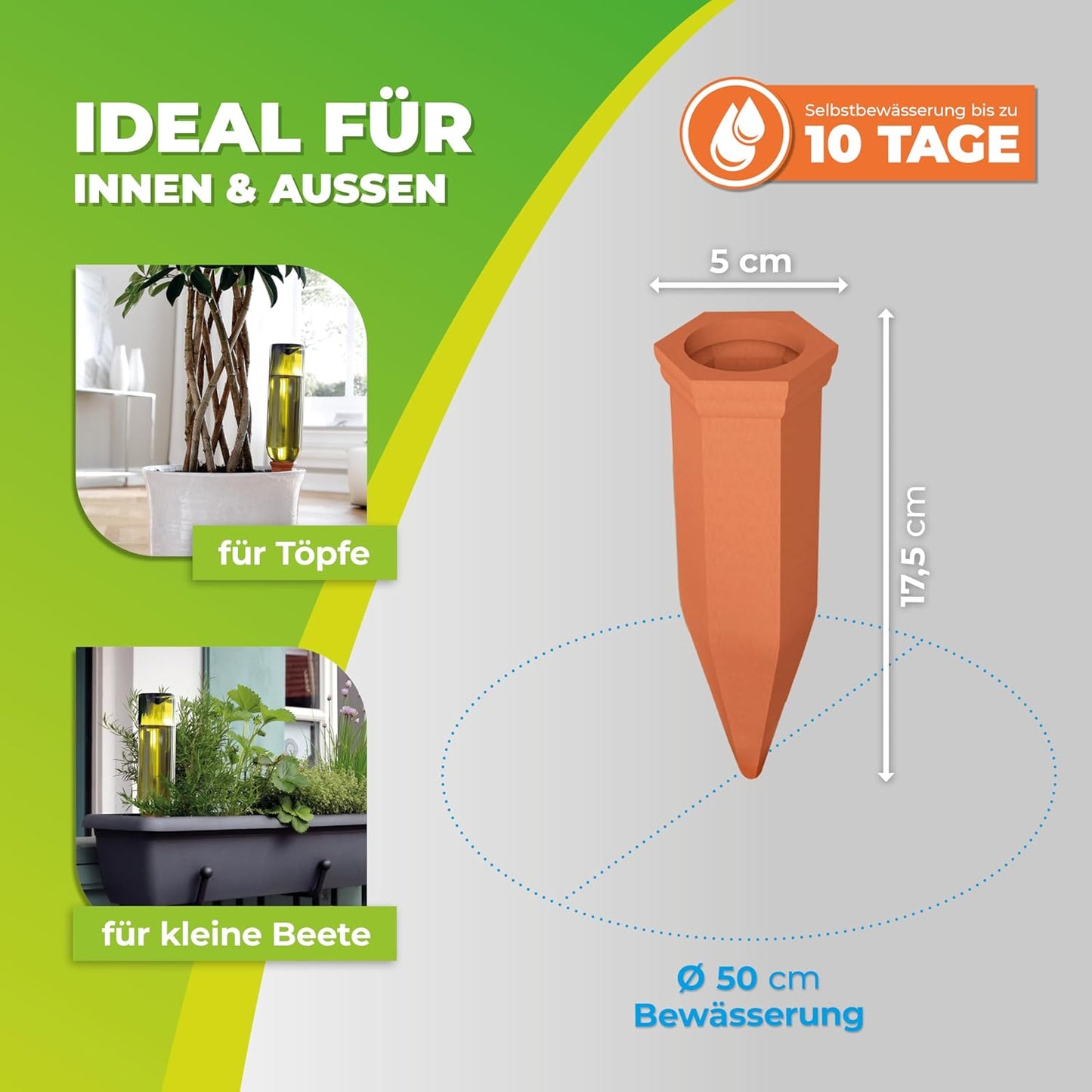 Bewässerungssystem Hydro Wine 12er-Set, 12x Tonkegel
