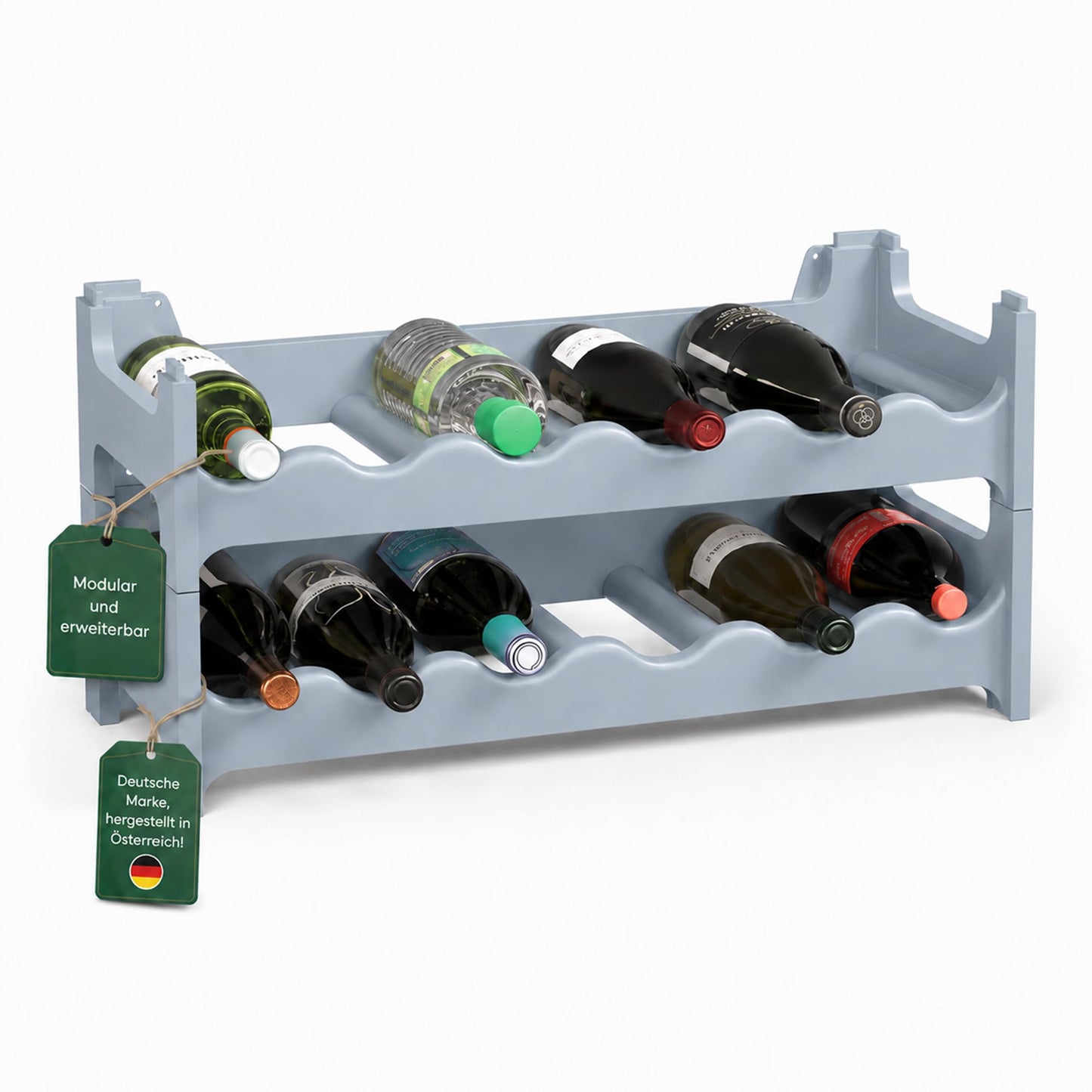 Weinregal für 12 Flaschen, Betongrau 12 Flaschen