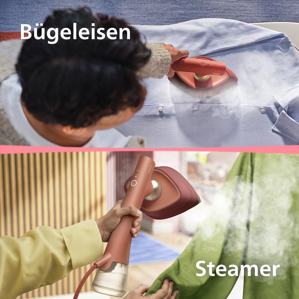 OneTurn 2in1 Bügeleisen und Steamer 1800 W, Stylemat Terracotta