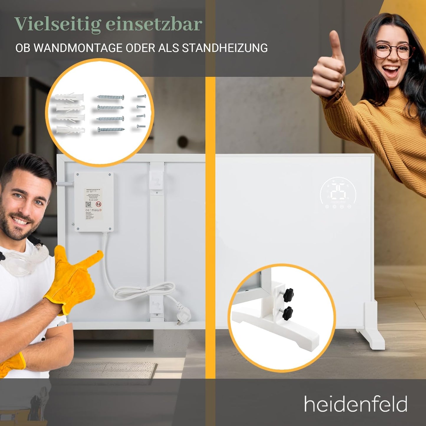 Infrarotheizung HF-HP140 mit App-Steuerung, Hf-hp140 300 Watt