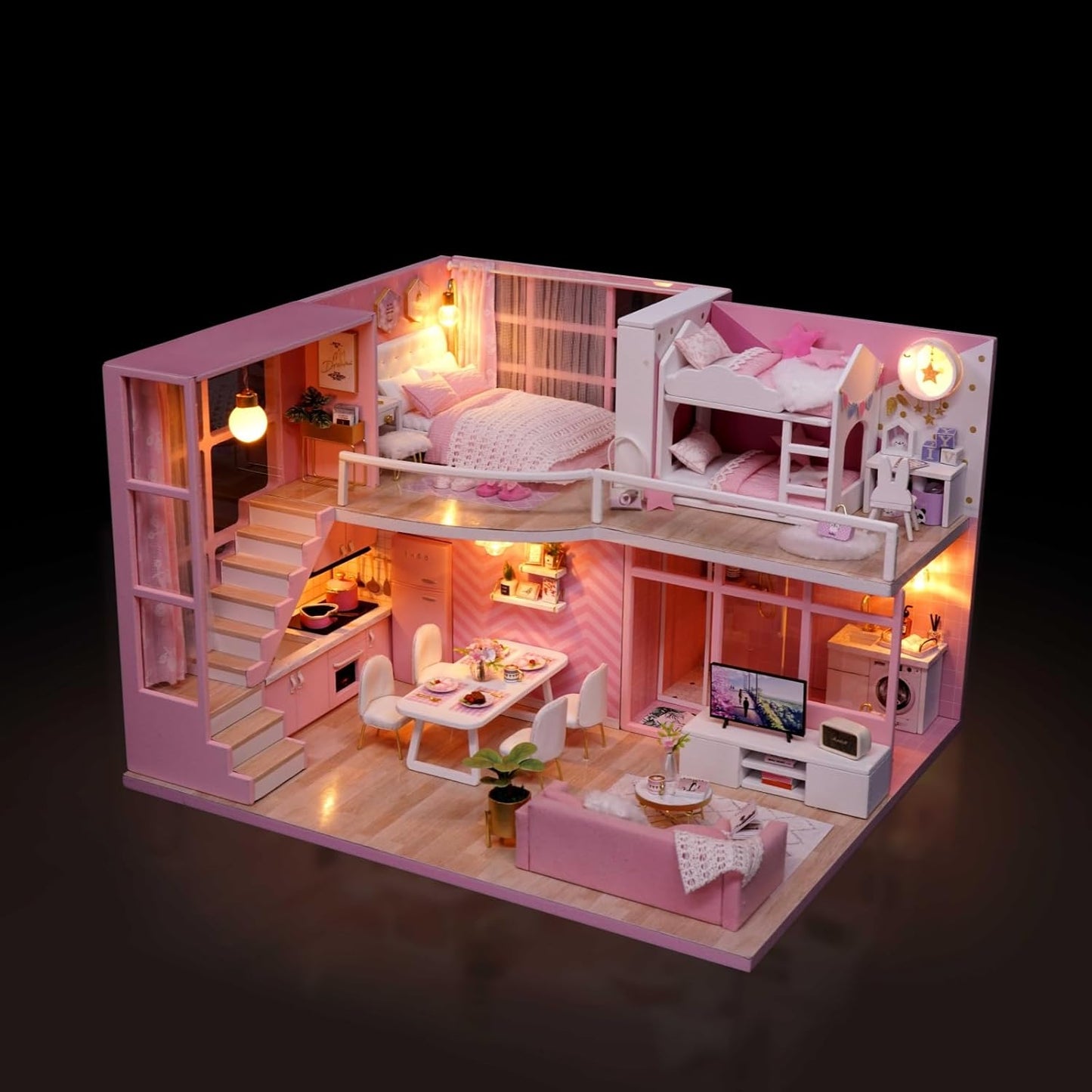 Miniatur Puppenhaus mit Möbeln, Traumengel