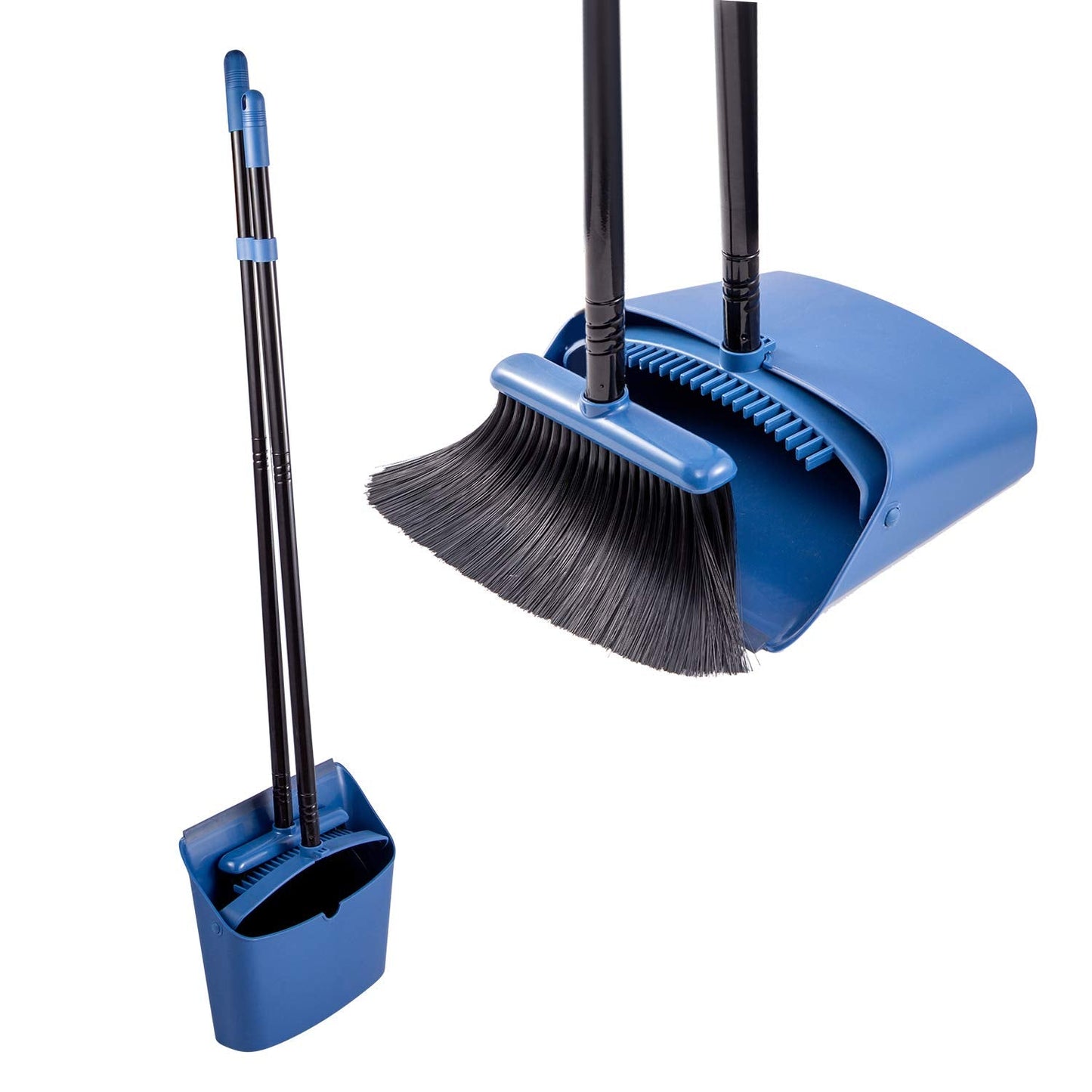Kehrschaufel und Besen, Blau