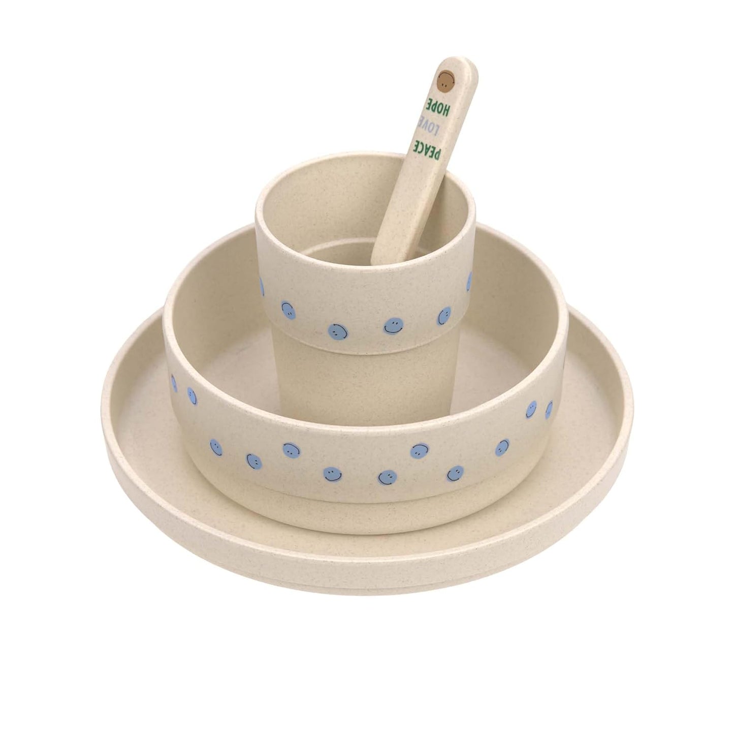 Kindergeschirr Set Happy Rascals Smile, Blau