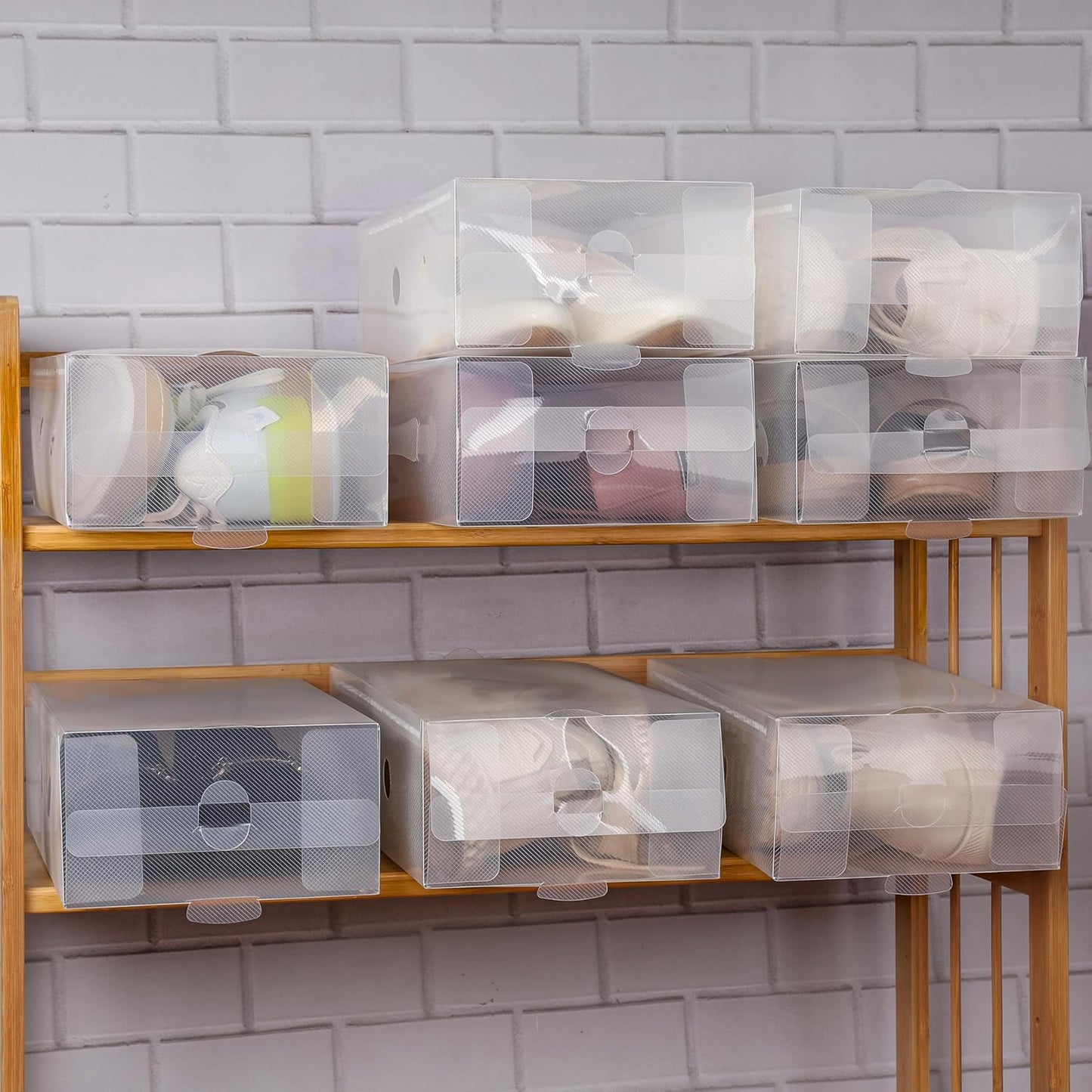 Schuhaufbewahrungsboxen (10 Stück, stapelbar), Clear 10 Stück (30 x 9,5 x 18 cm)