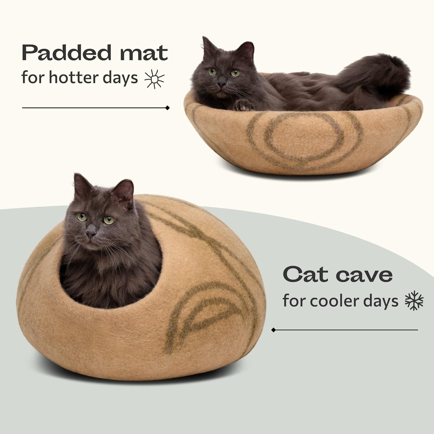 Schützende Katzenhöhle, Beige L