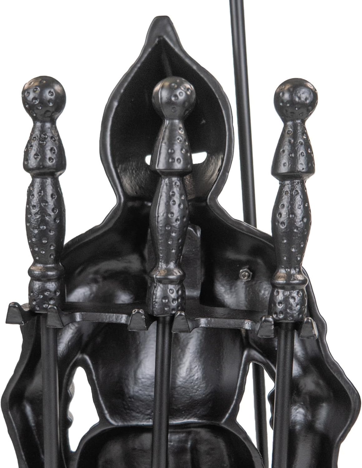 4-teiliges Kaminbesteck-Set in Ritter-Design, Kaminbesteck Schwarz