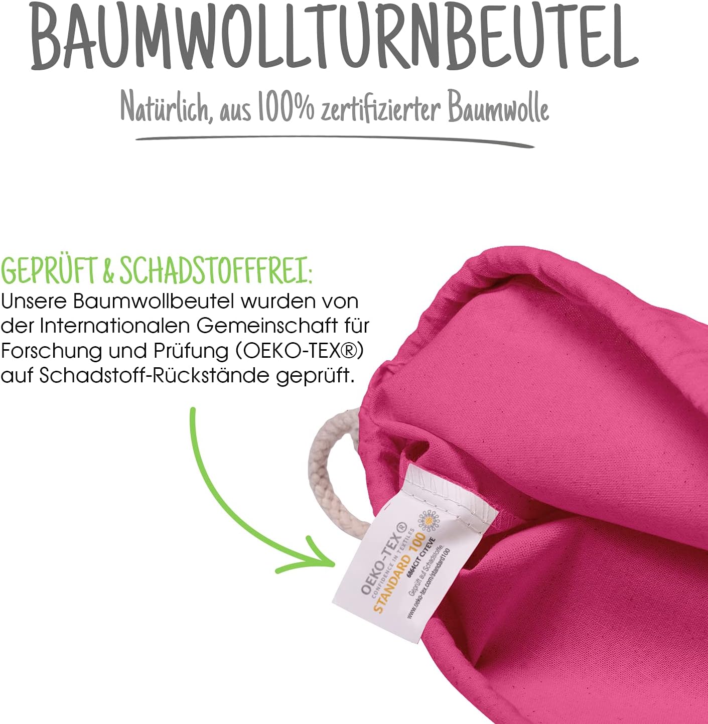 10er-Set Turnbeutel, Rosa 38 x 42 cm