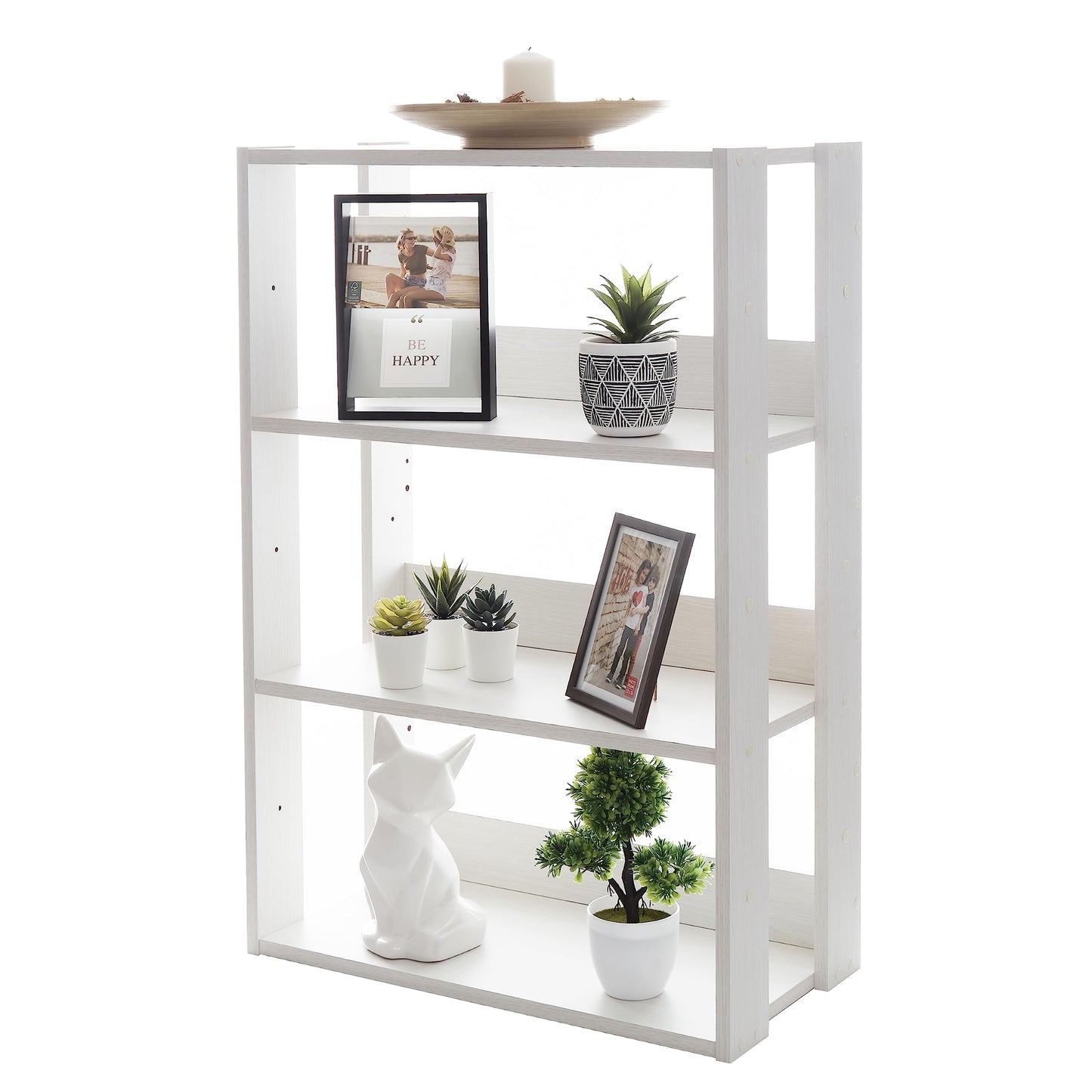 3-stufiges Bücherregal, Eiche Weiss L60 cm