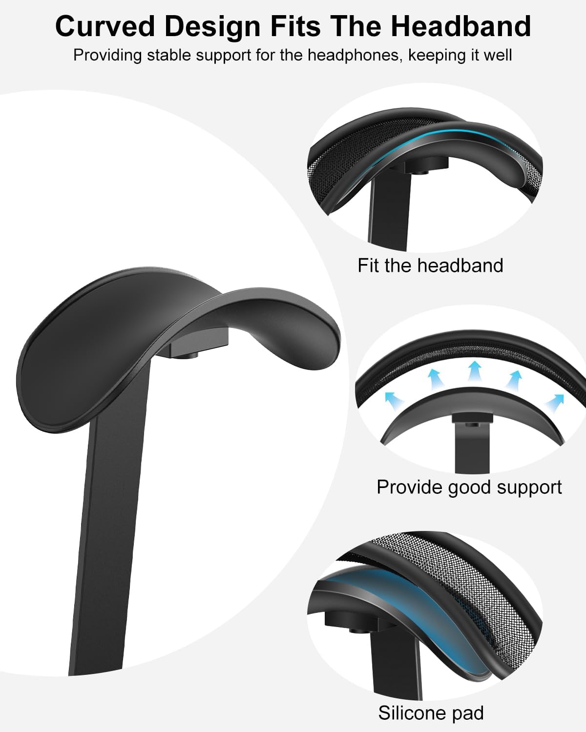 Kopfhörer-Ständer für Gaming-Headsets, Schwarz