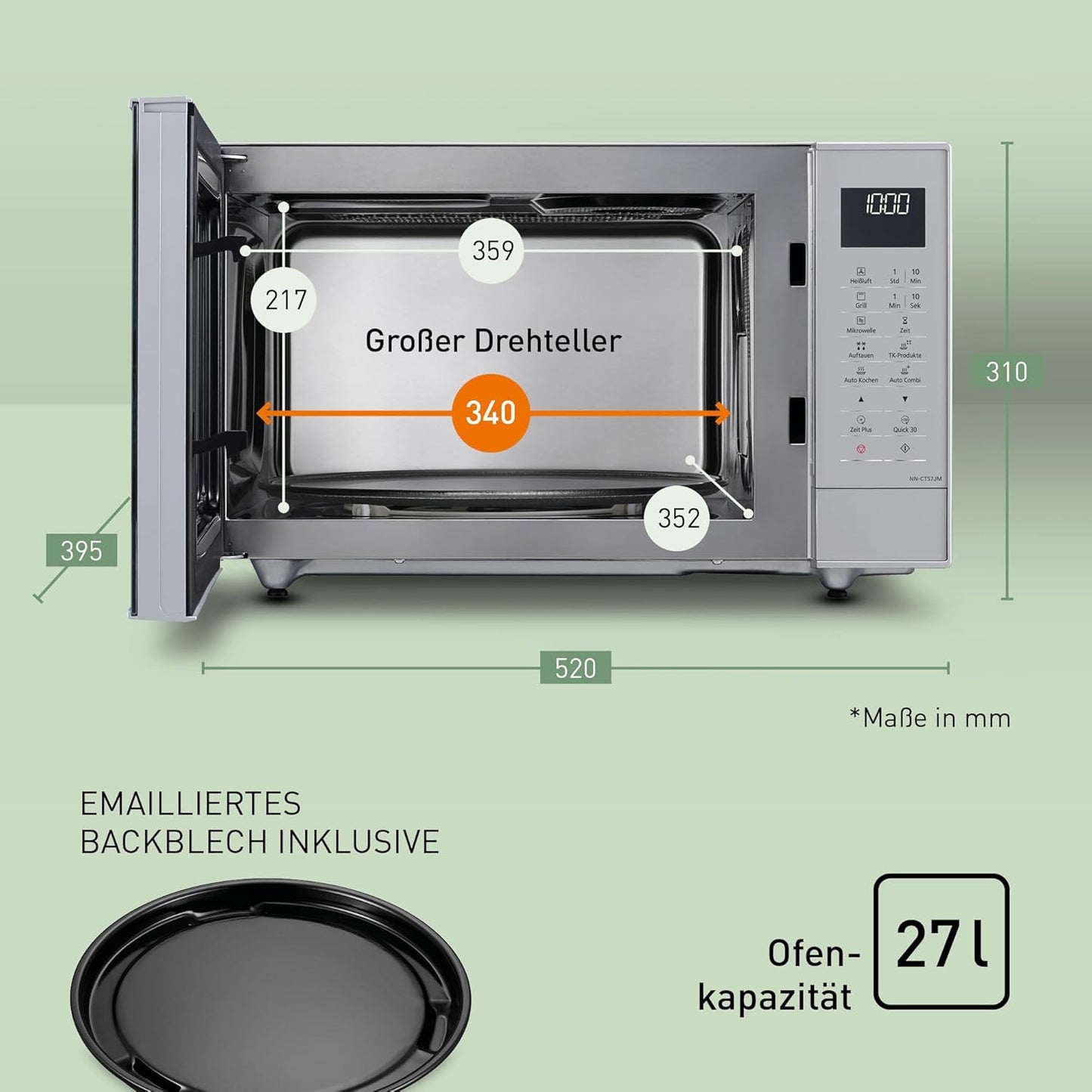 Mikrowelle NN CT 57 JMGPG, Silber