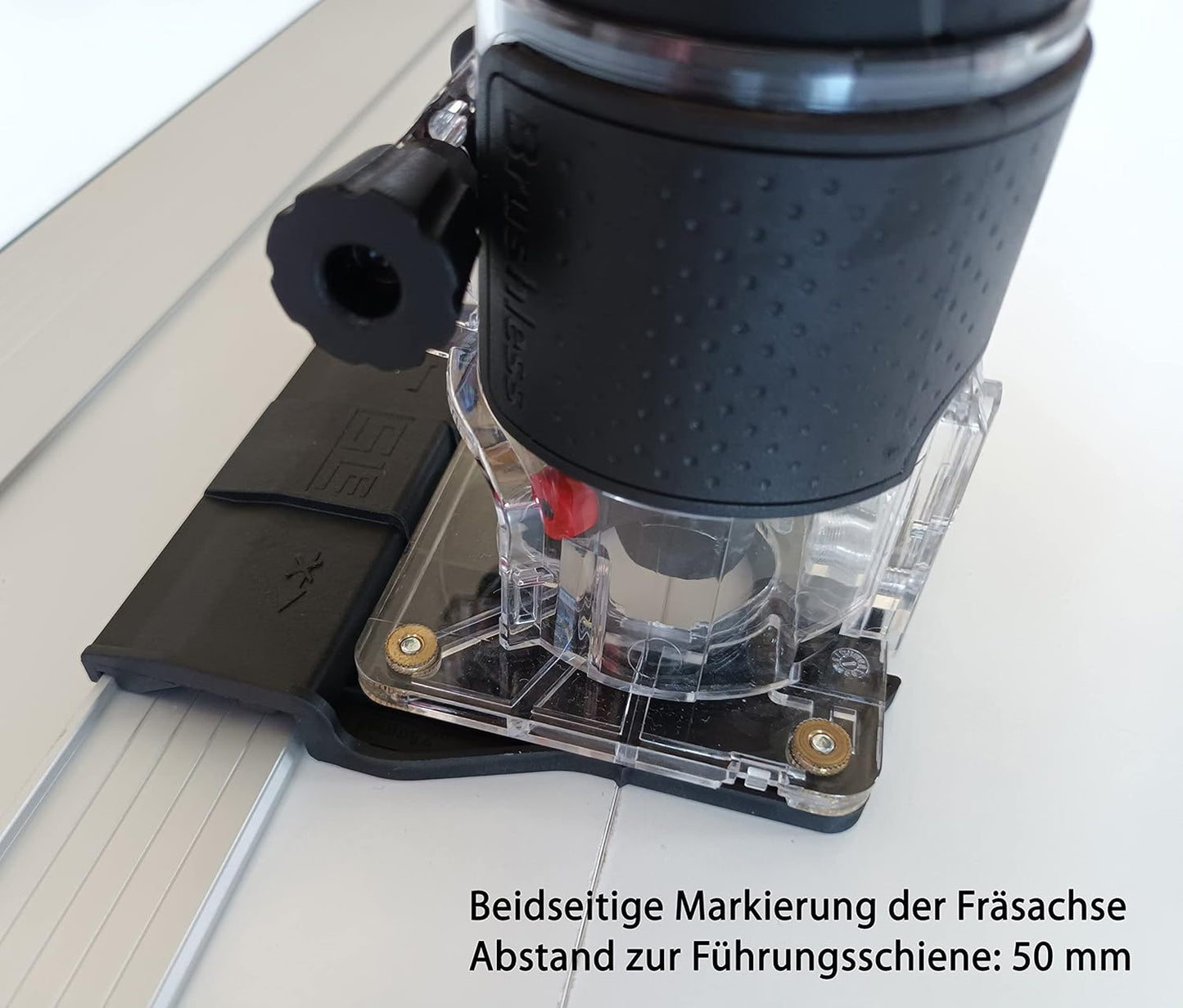 Führungsschienenadapter für Oberfräse und Kantenfräse