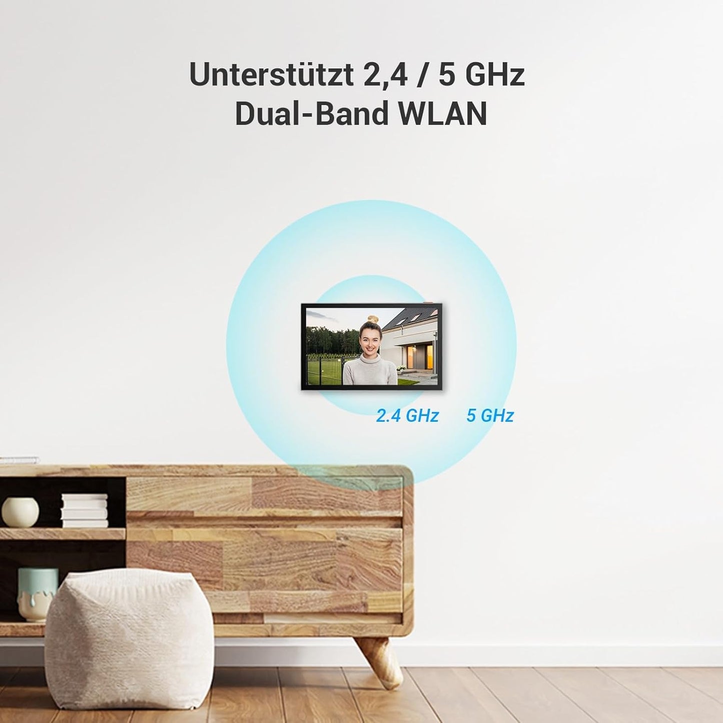HP5 WLAN Video-Türsprechanlage mit 7-Zoll-Touchscreen, Black