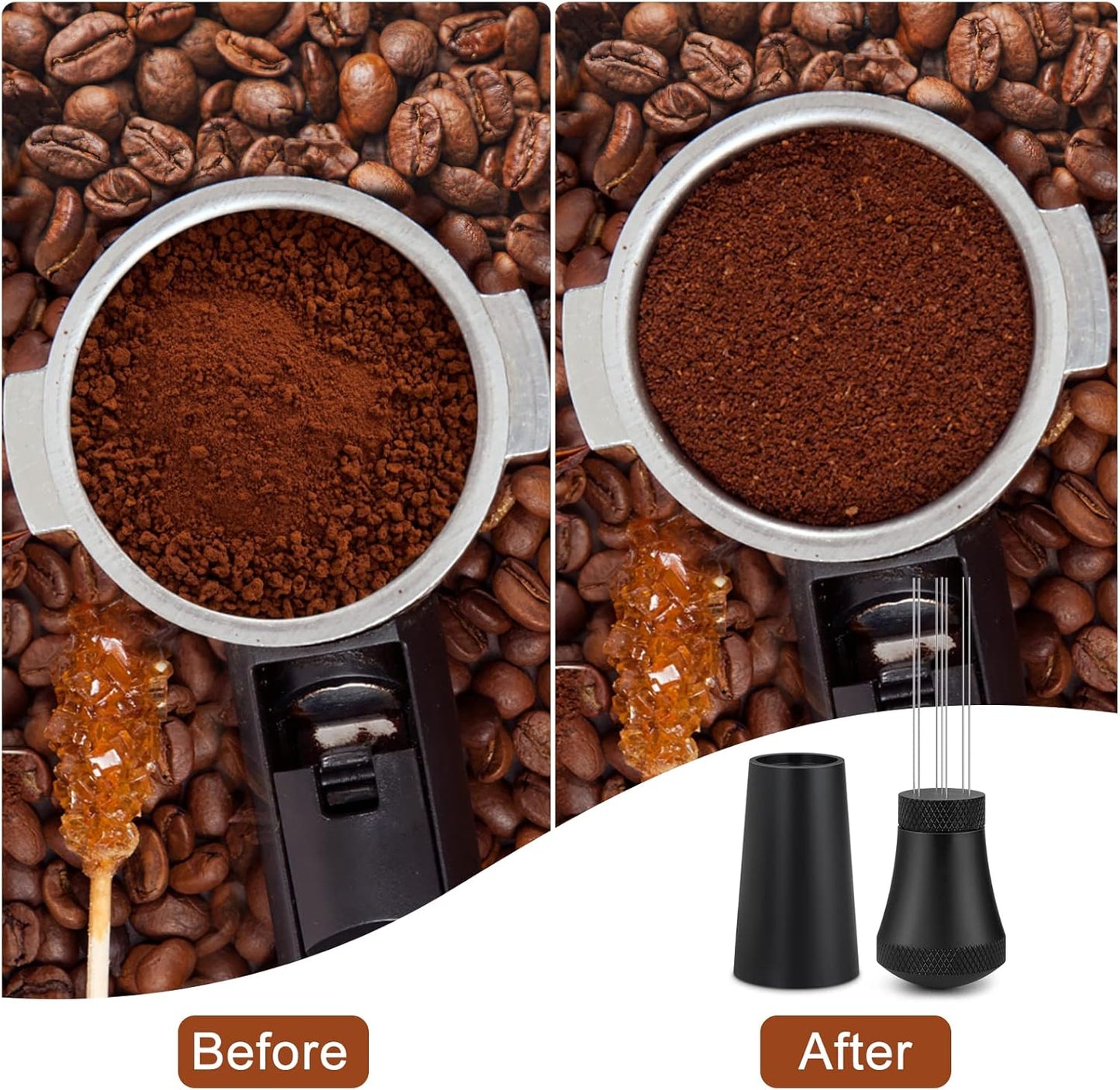 Espresso-Nadel WDT Tool mit 7 feinen Nadeln, Schwarz 1.0