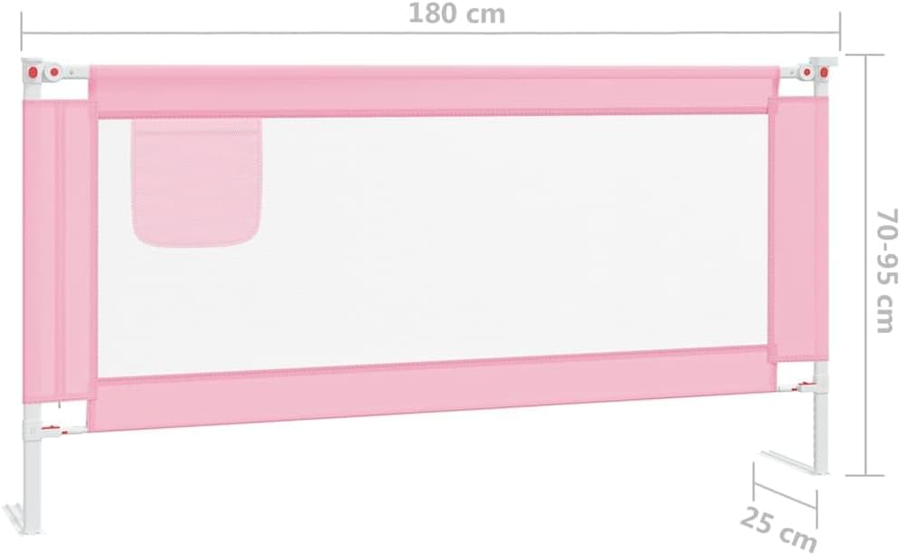 Bettschutzgitter für Kleinkinder, 180 x 25 cm Rosa