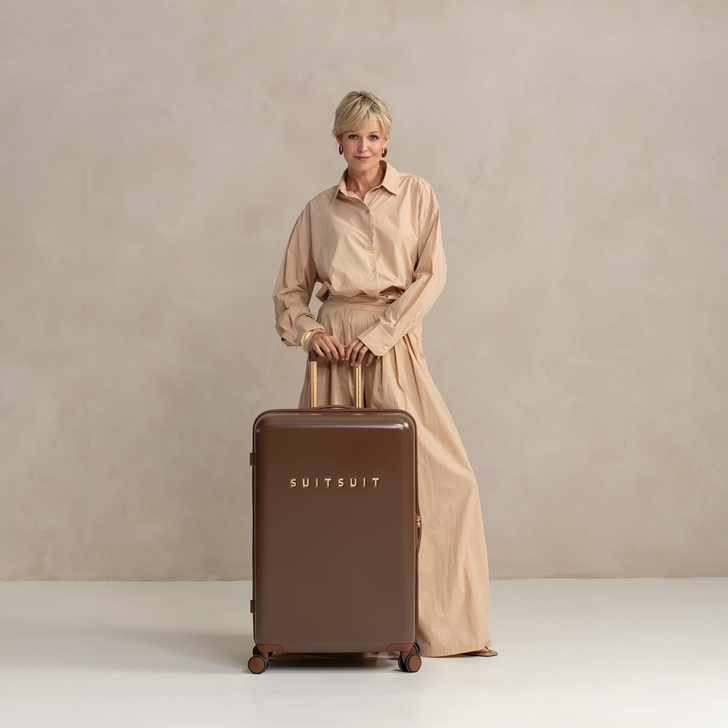 Hartschalen Reisekoffer 76 cm mit TSA-Schloss, Cocoa Brown Großer Reisekoffer