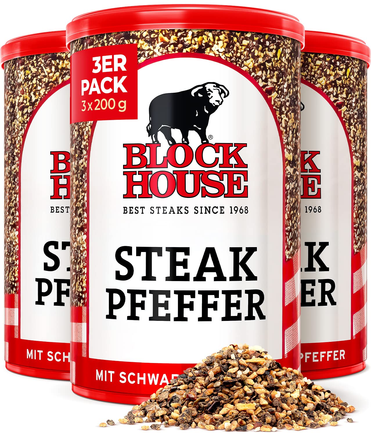 3er Set Steak Pfeffer Gewürzmischung, 200 g (3er Pack)