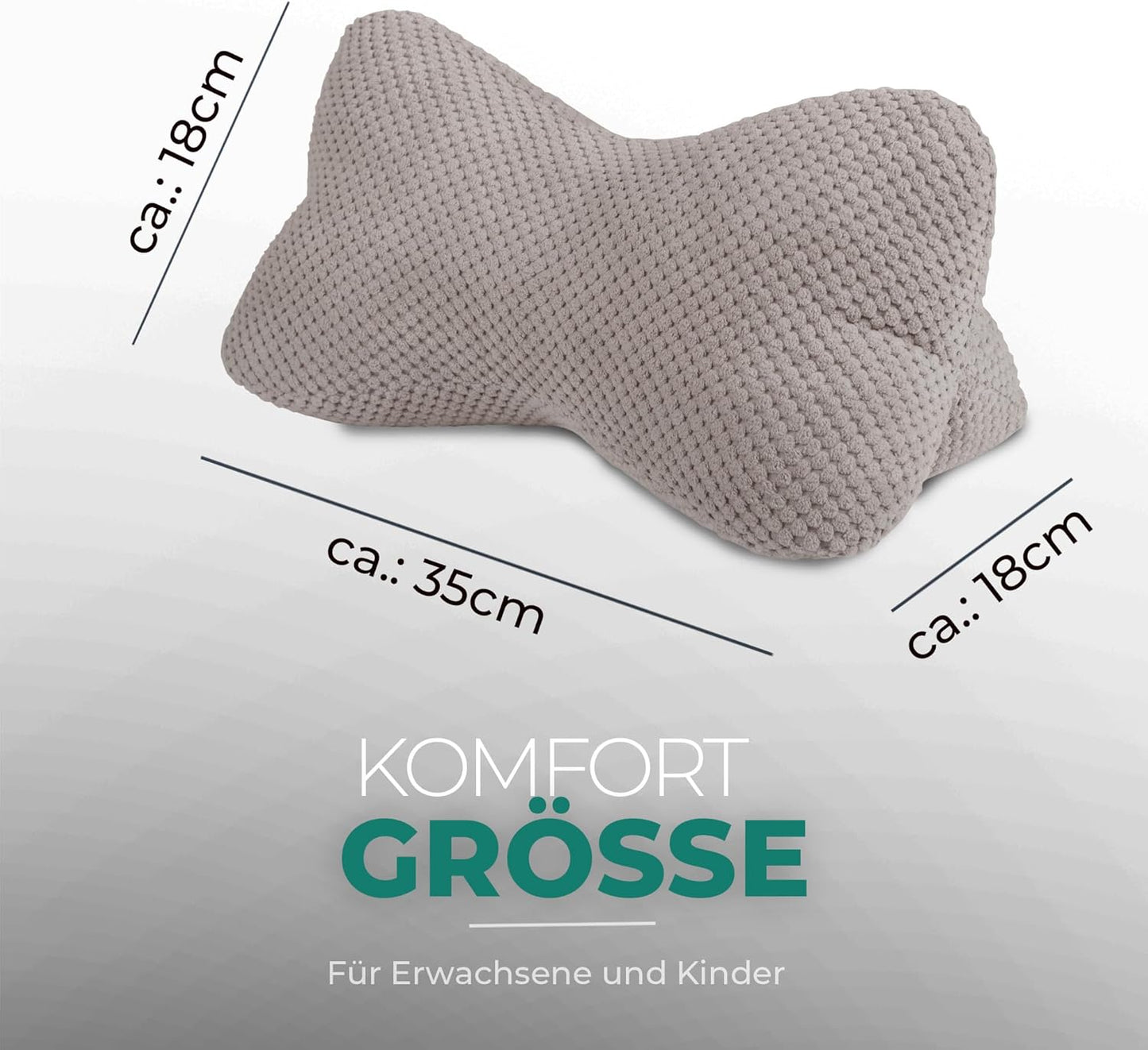 Ergonomischer Leseknochen für Nacken- und Lendenstütze, Taupe