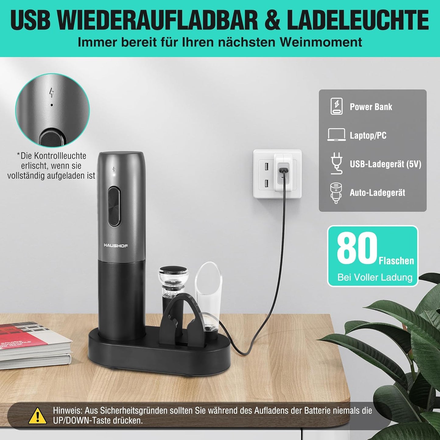 Elektrischer 4-in-1 Weinflaschenöffner