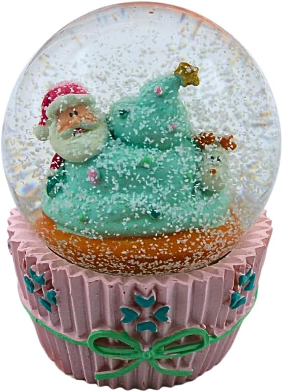 Schneekugel mit Weihnachtsmann & Rentier, Cupcake Wm