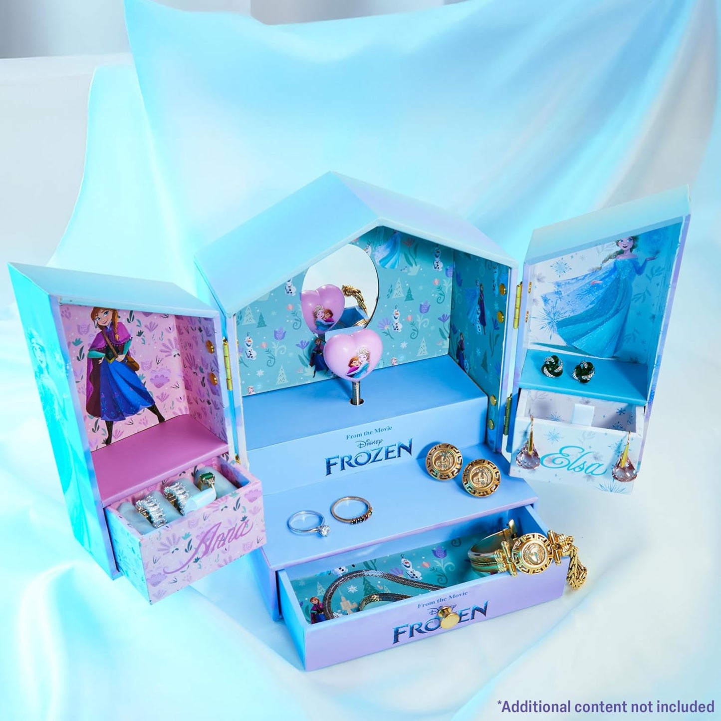 Schmuckkästchen mit Anna & Elsa-Motiv, Flieder Frozen 18.5x15x11cm