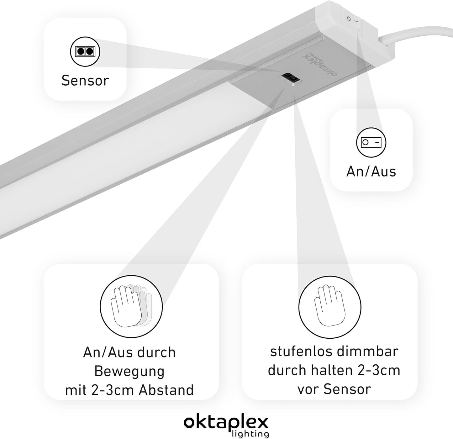 Unterbauleuchte Riva, dimmbar mit Sensor, 40cm | 6 W 1 Stück