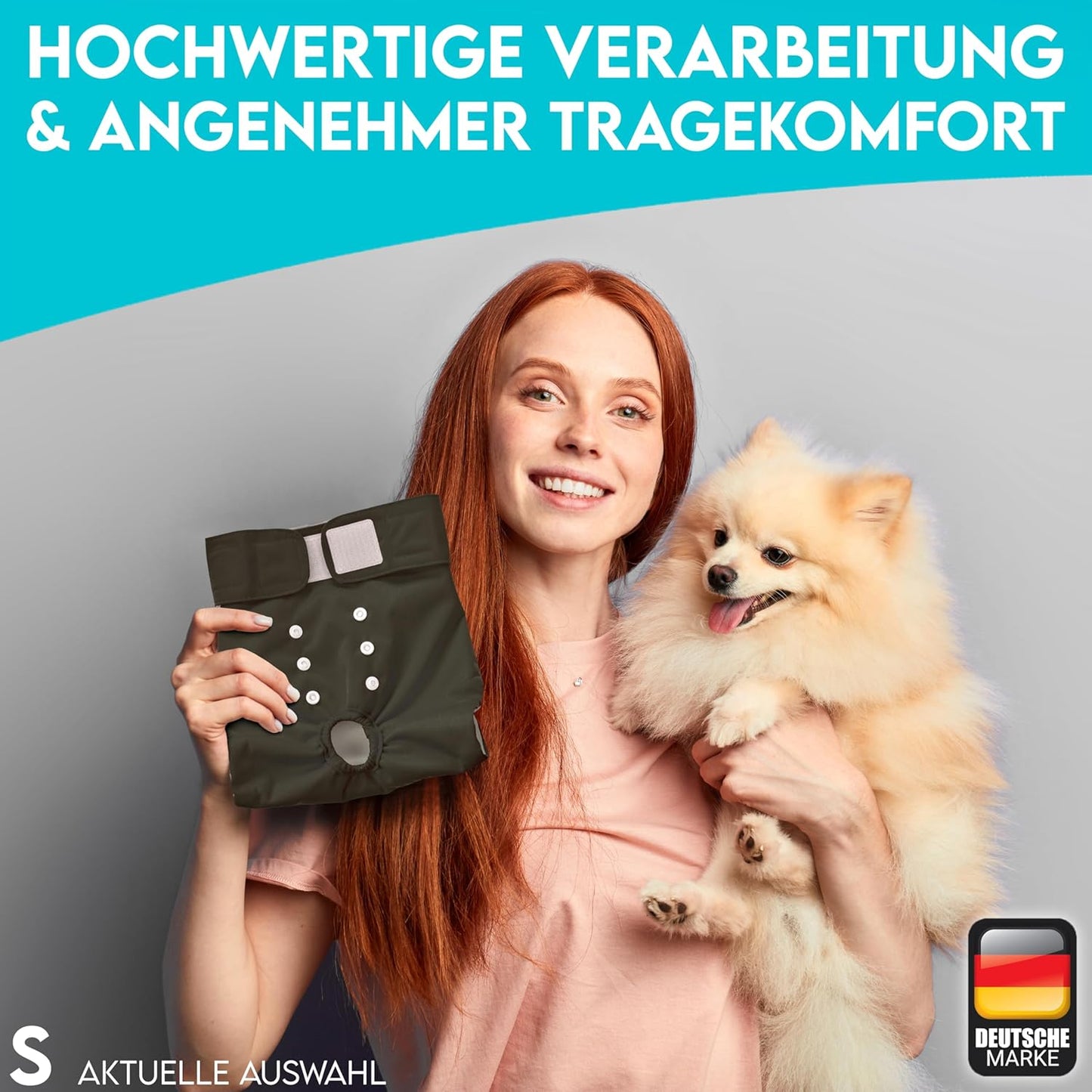Hundewindeln für Hündinnen, Schwarz S (29 - 40cm)