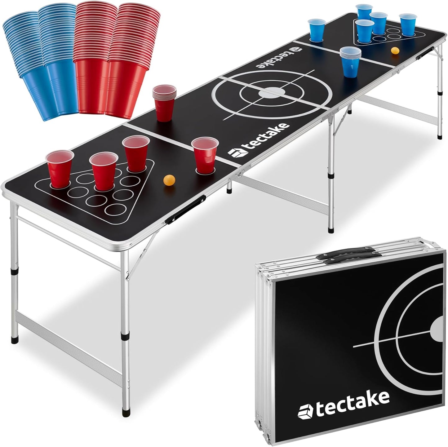 Beer Pong Tisch inkl. 100 Becher und 6 Bälle, Brew Battle
