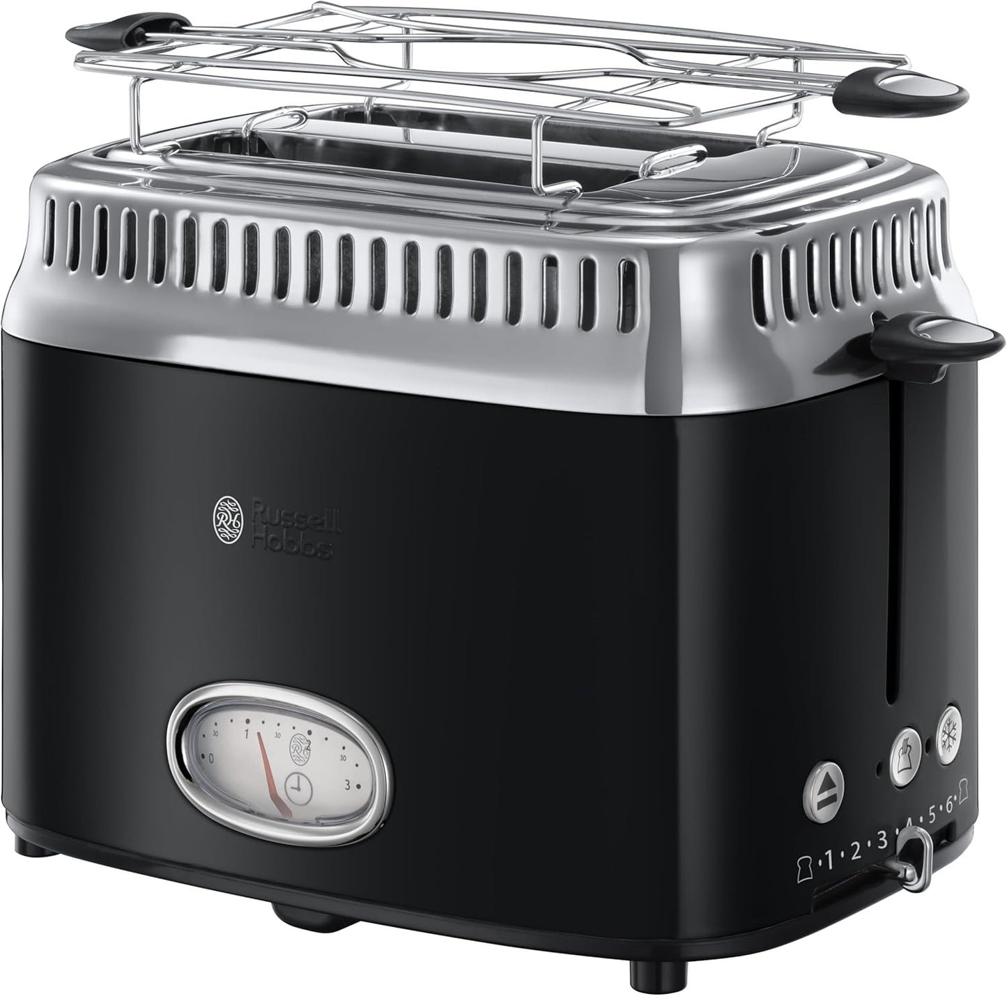 Toaster Retro mit Countdown-Anzeige, Schwarz