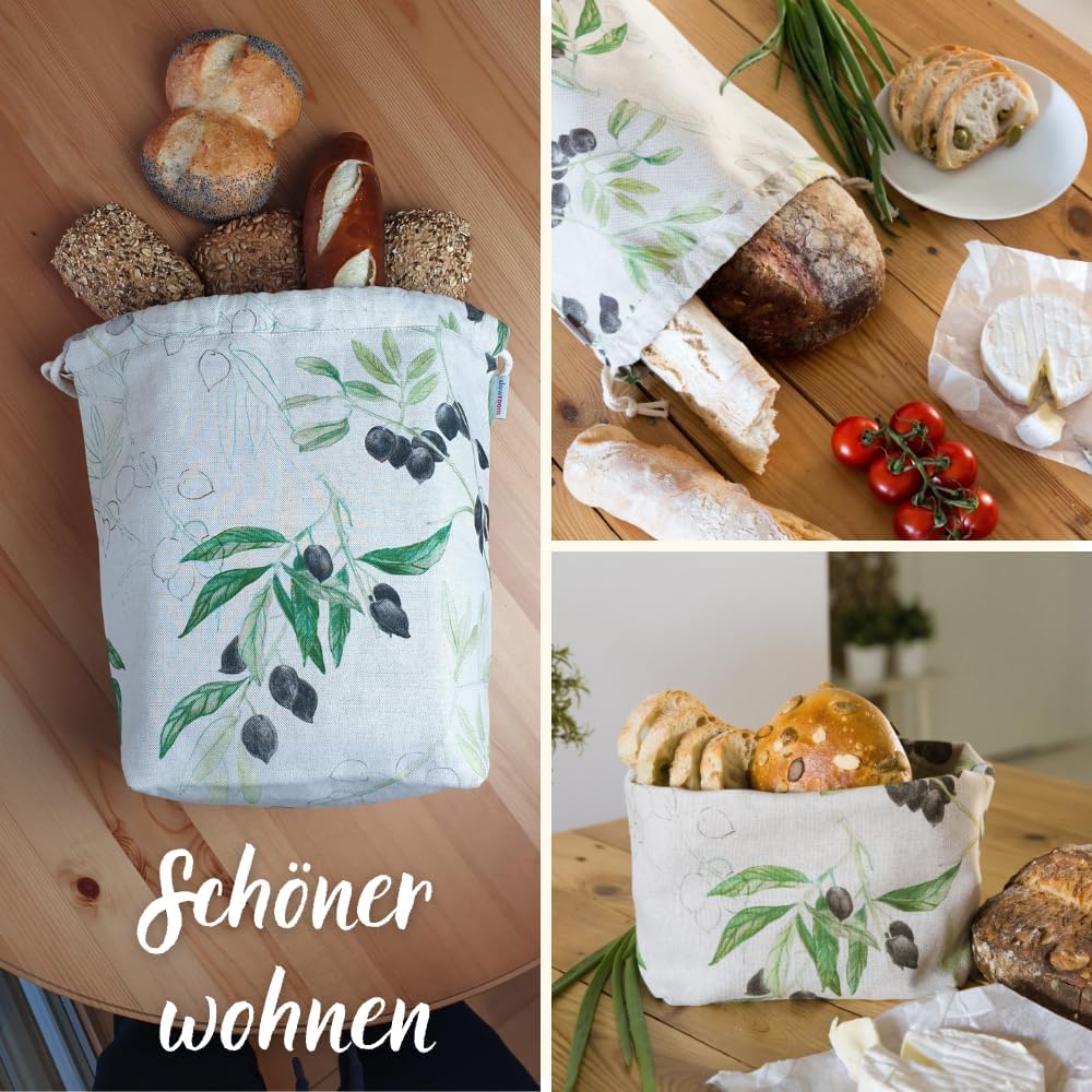 2in1 Brotbeutel, 2 in 1 Schwarze Oliven