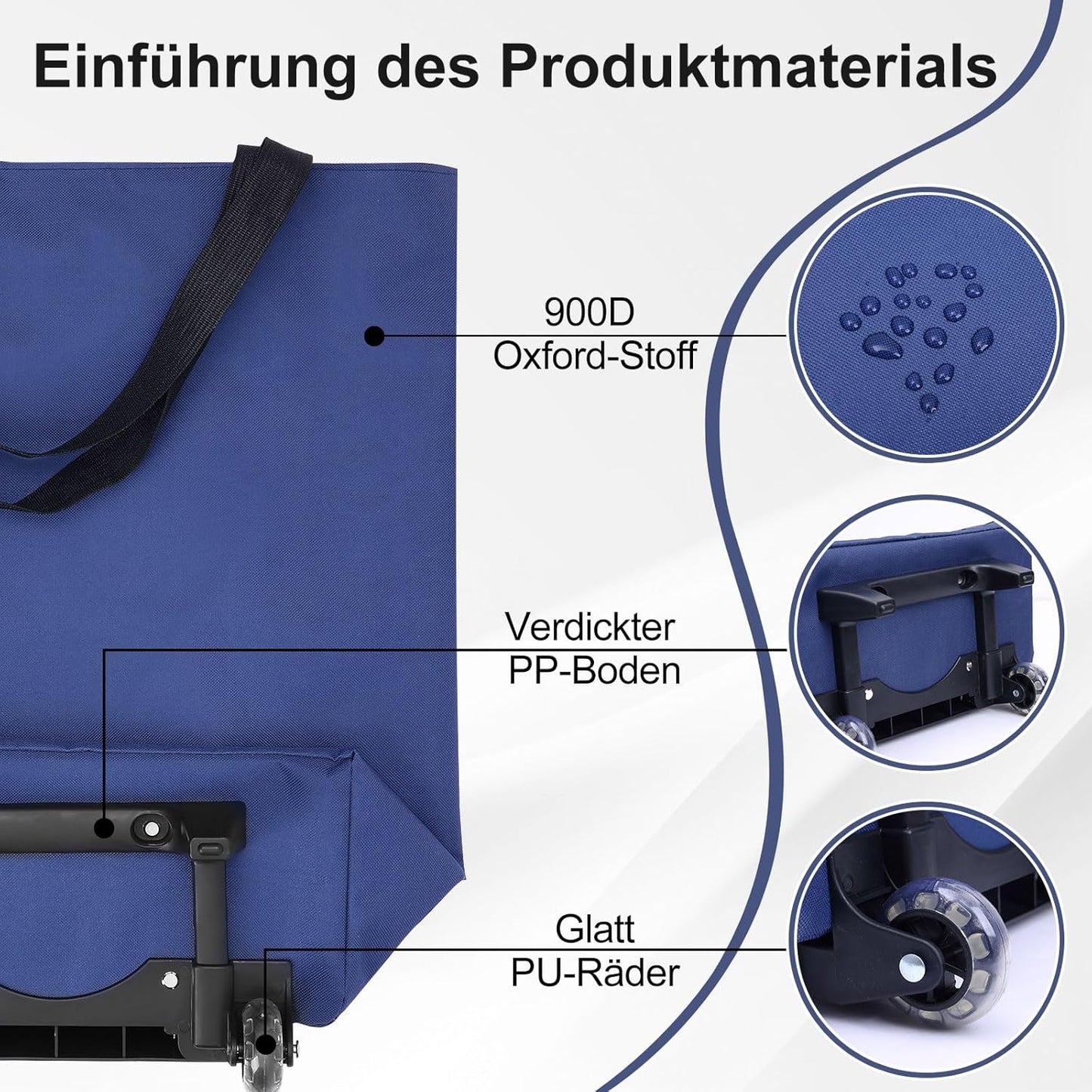 2-in-1 Einkaufstrolley, Blau