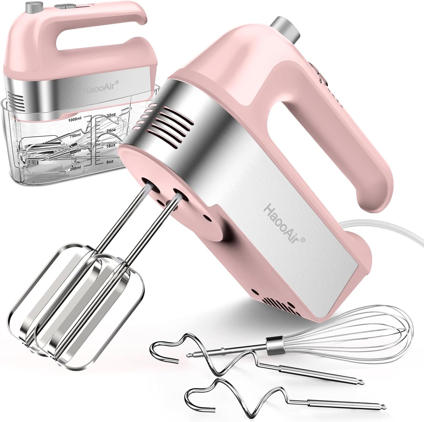Handmixer mit Zubehör, Pink
