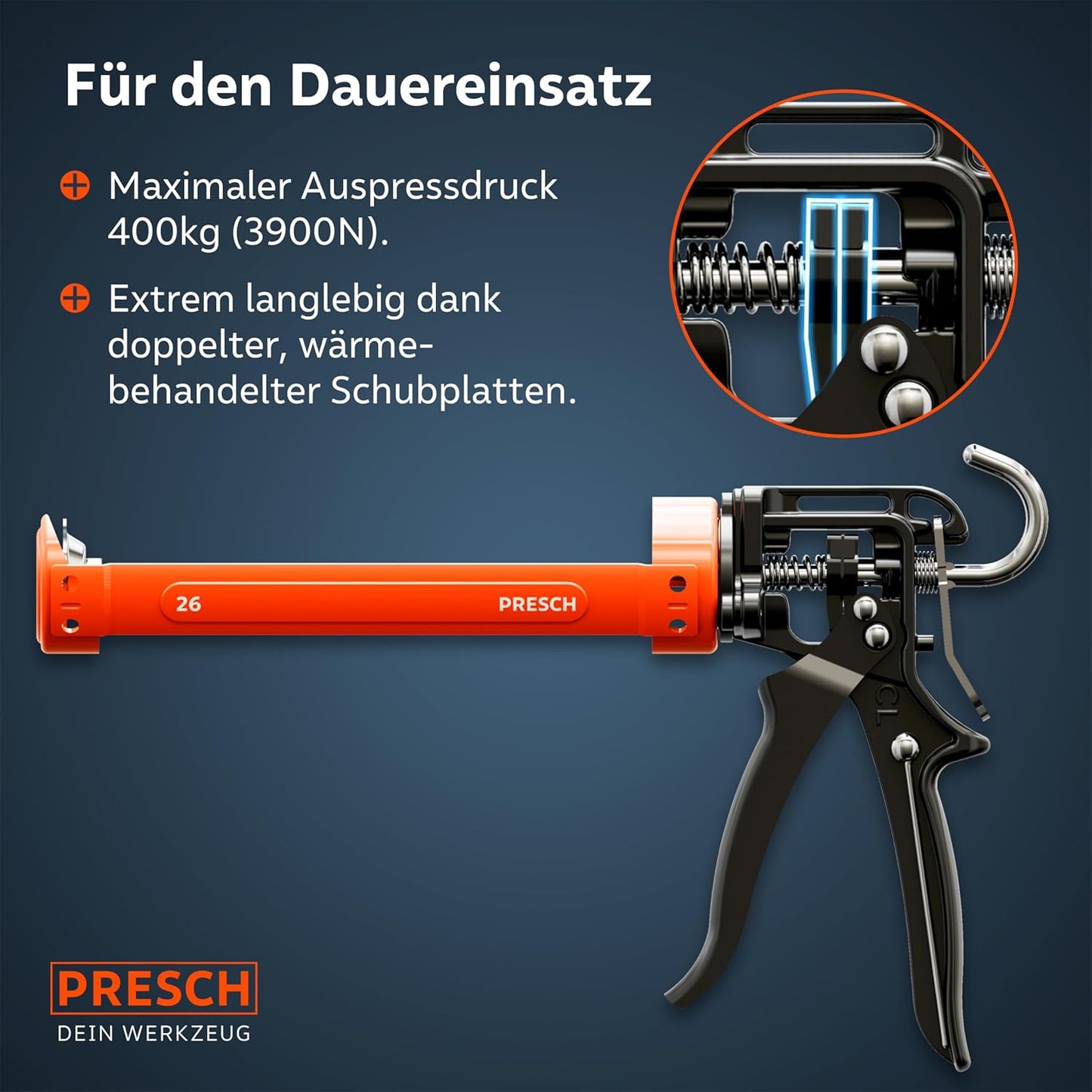 Kartuschenpresse für Silikon & Montagekleber, 26:1