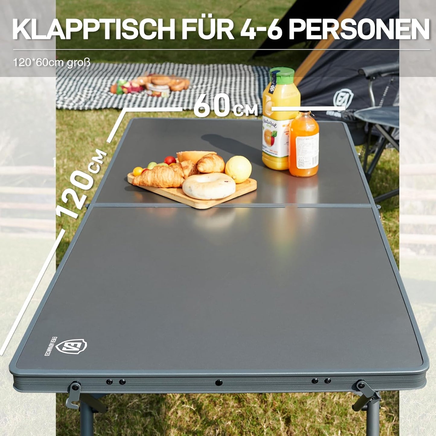 Faltbarer Campingtisch, Grau