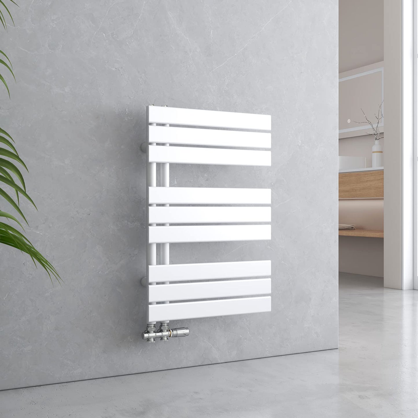 Handtuchheizkörper mit Seitenanschluss 762x500 mm, Weiss 762x500 mm