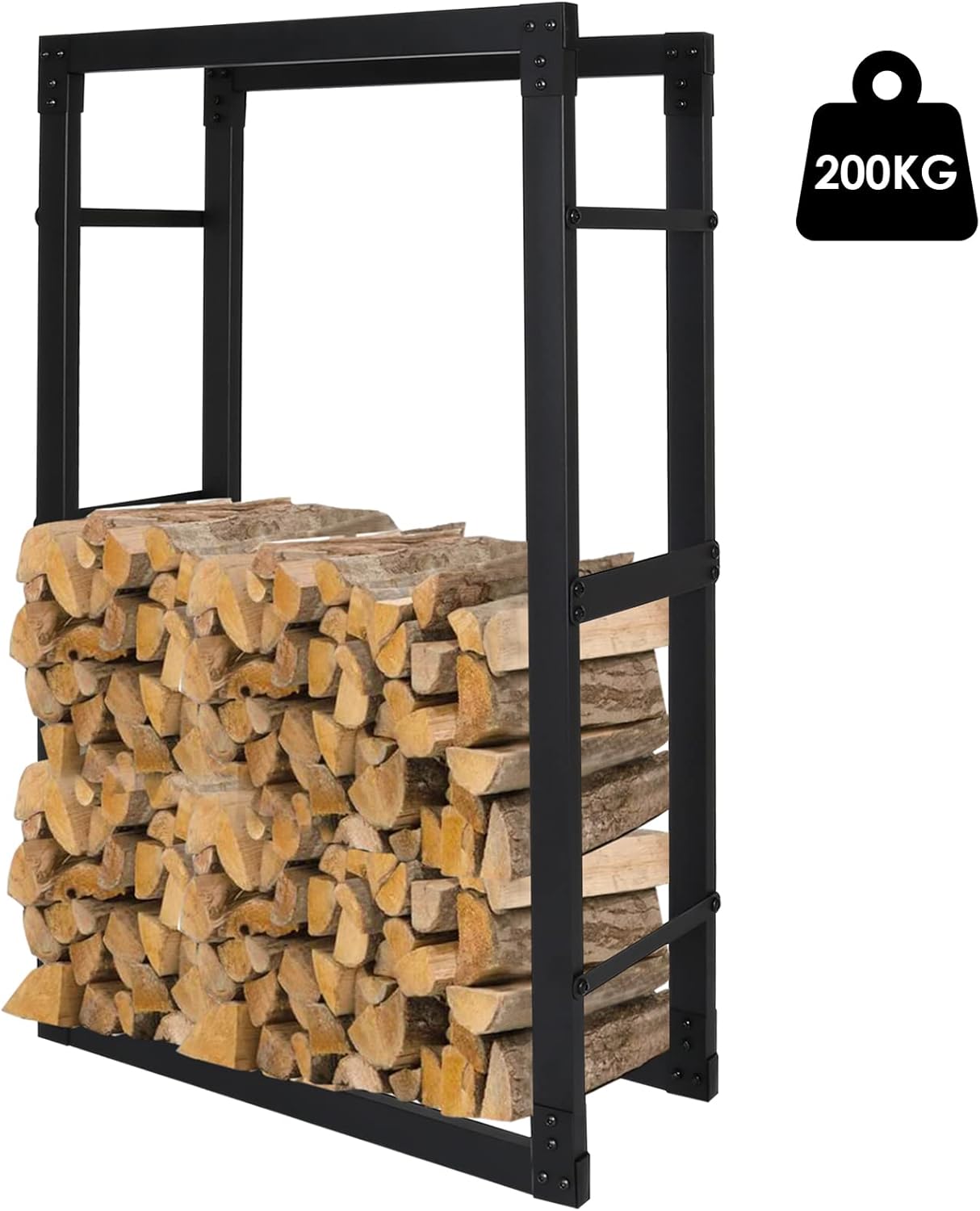 Kaminholzregal aus Metall, 25 x 80 x 100 CM