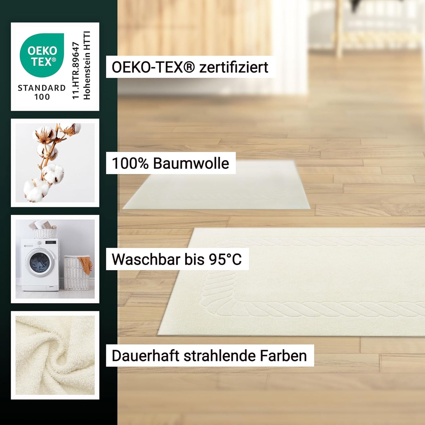 Badematten-Set (2-teilig, saugstark), Karamel 2x Badematten