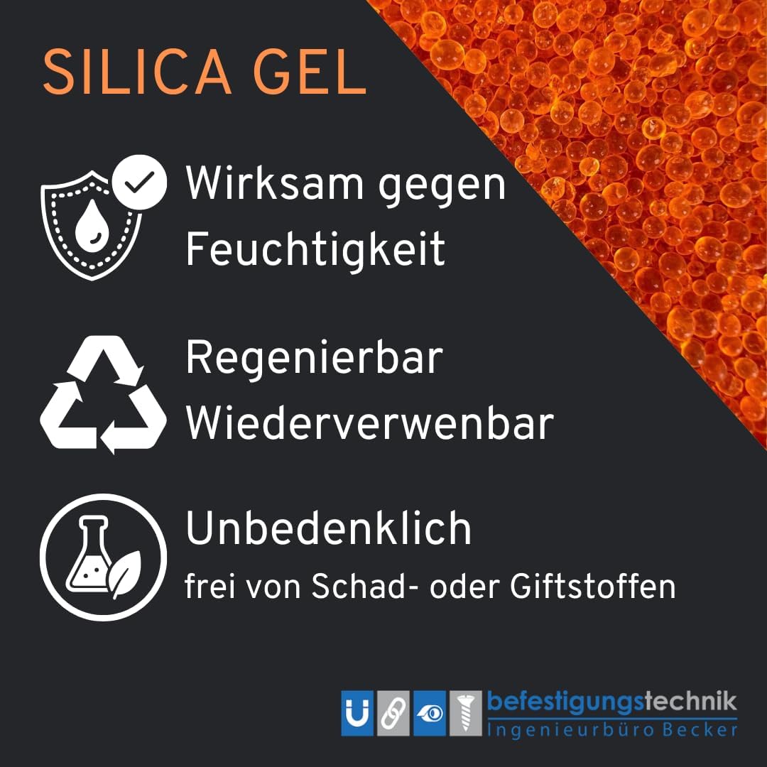 Silica Gel Trockenmittel mit Farbindikator, 2 kg (1er Pack)