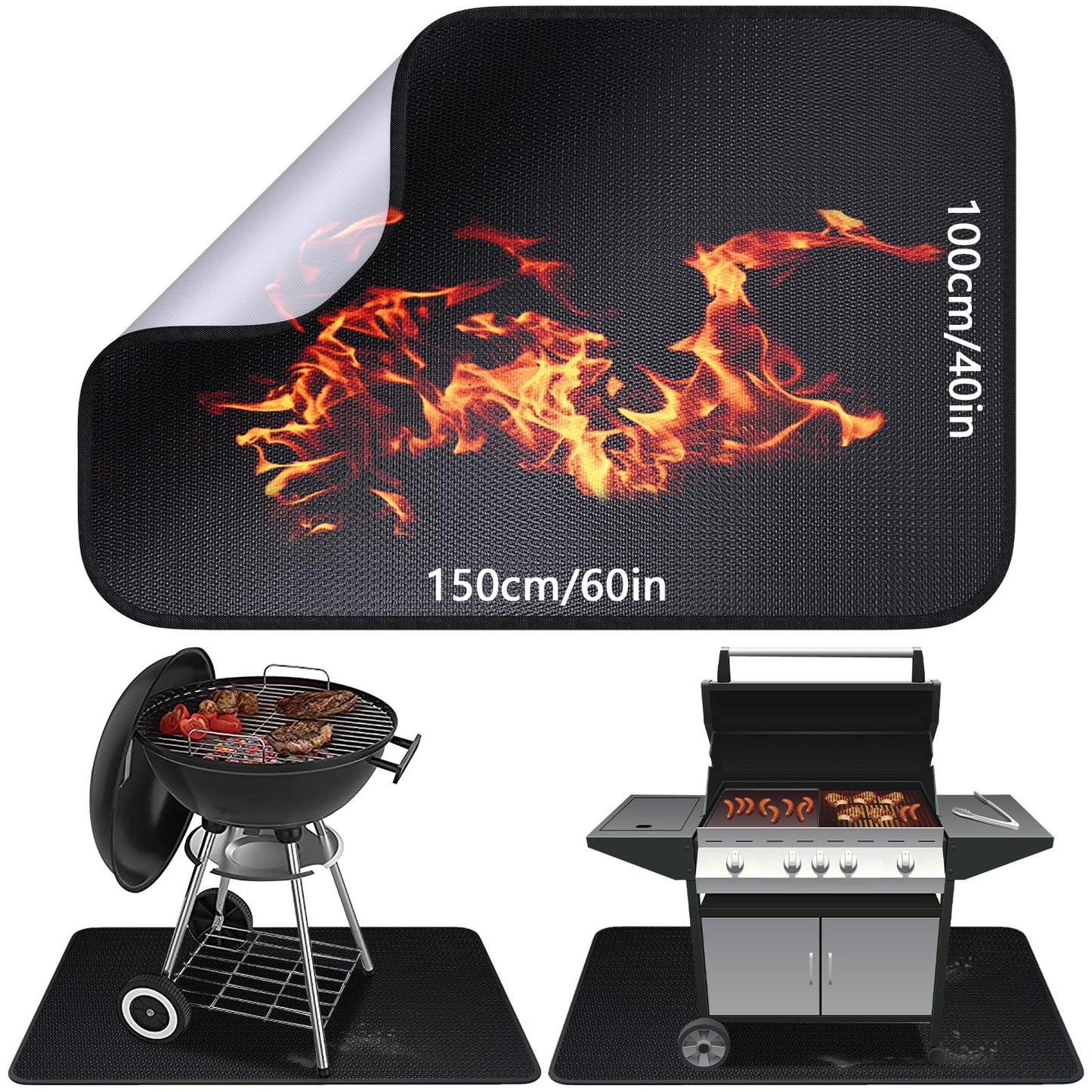 Feuerfeste Grill- und Kaminunterlage, 100 x 150 CM