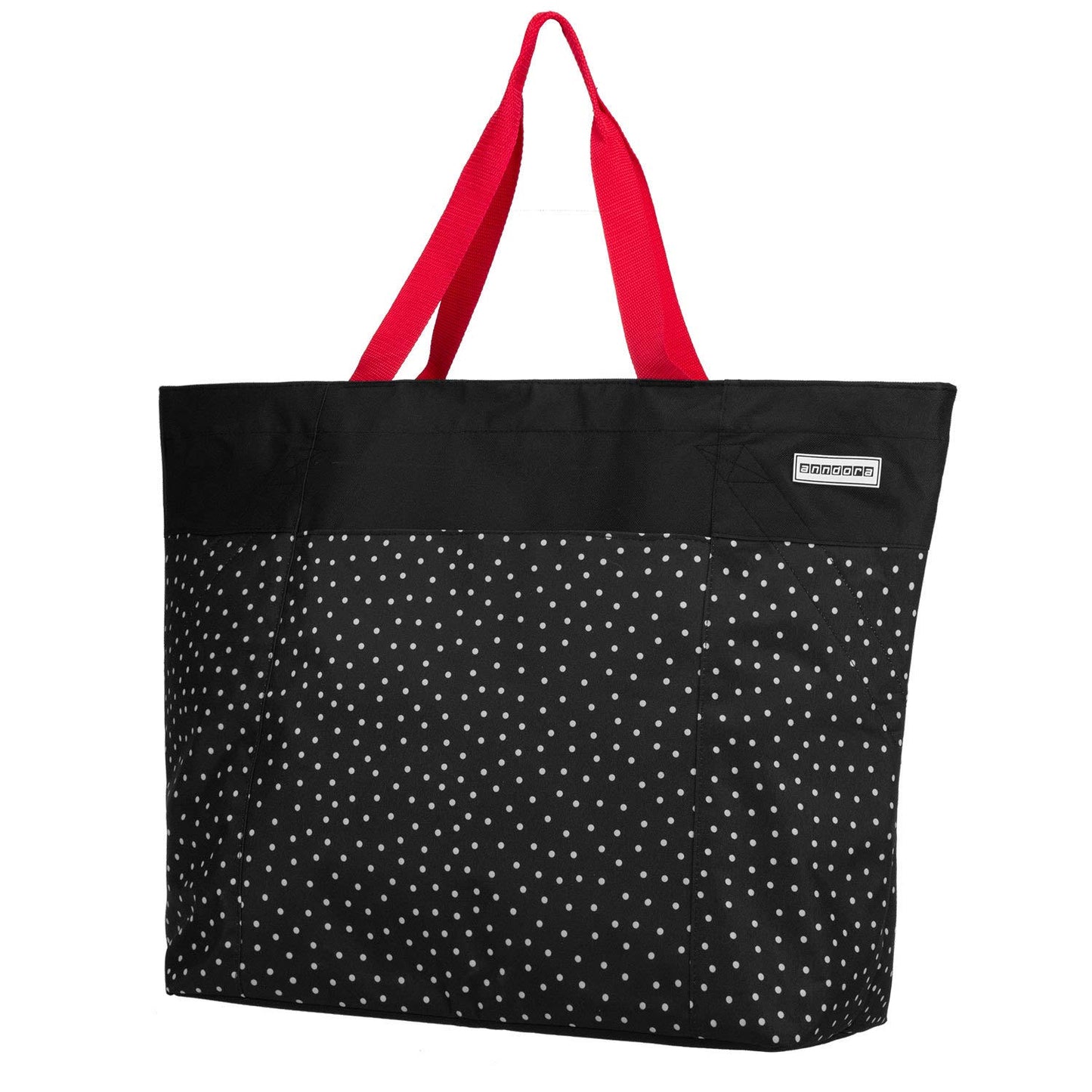 Strandtasche, Schwarz Weiss Gepunktet
