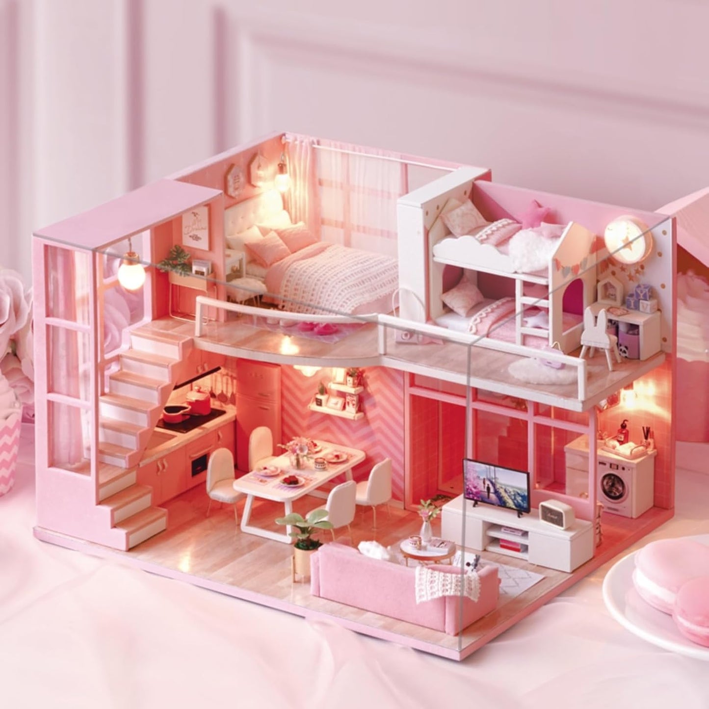 Miniatur Puppenhaus mit Möbeln, Traumengel