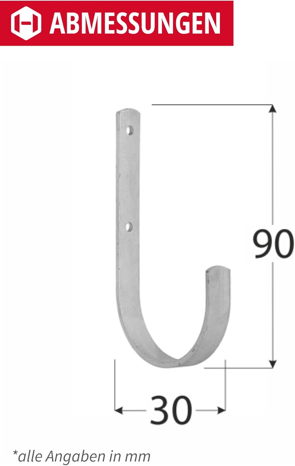 Universal Wandhaken-Set, 10 Stück, 10 30 x 90 mm