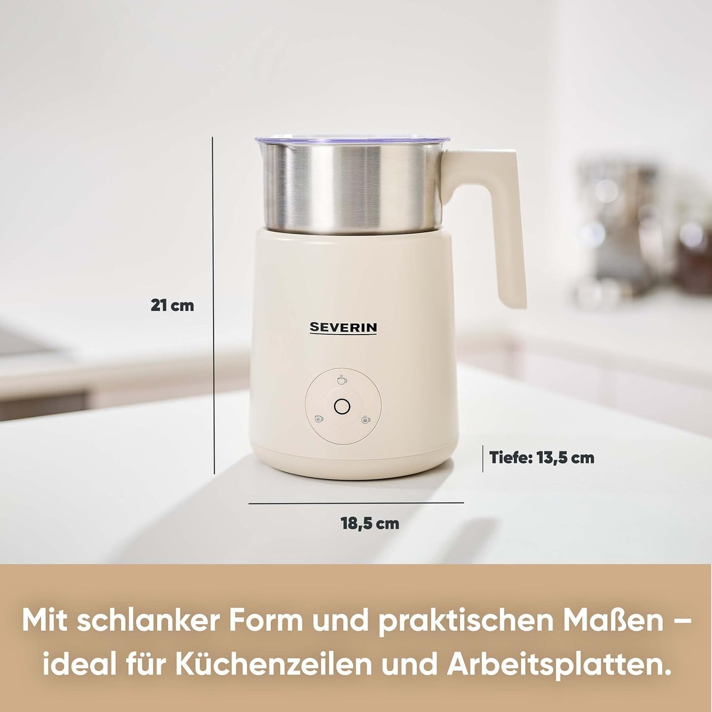 Milchaufschäumer SM 3589, NEU - Induktion, Beige