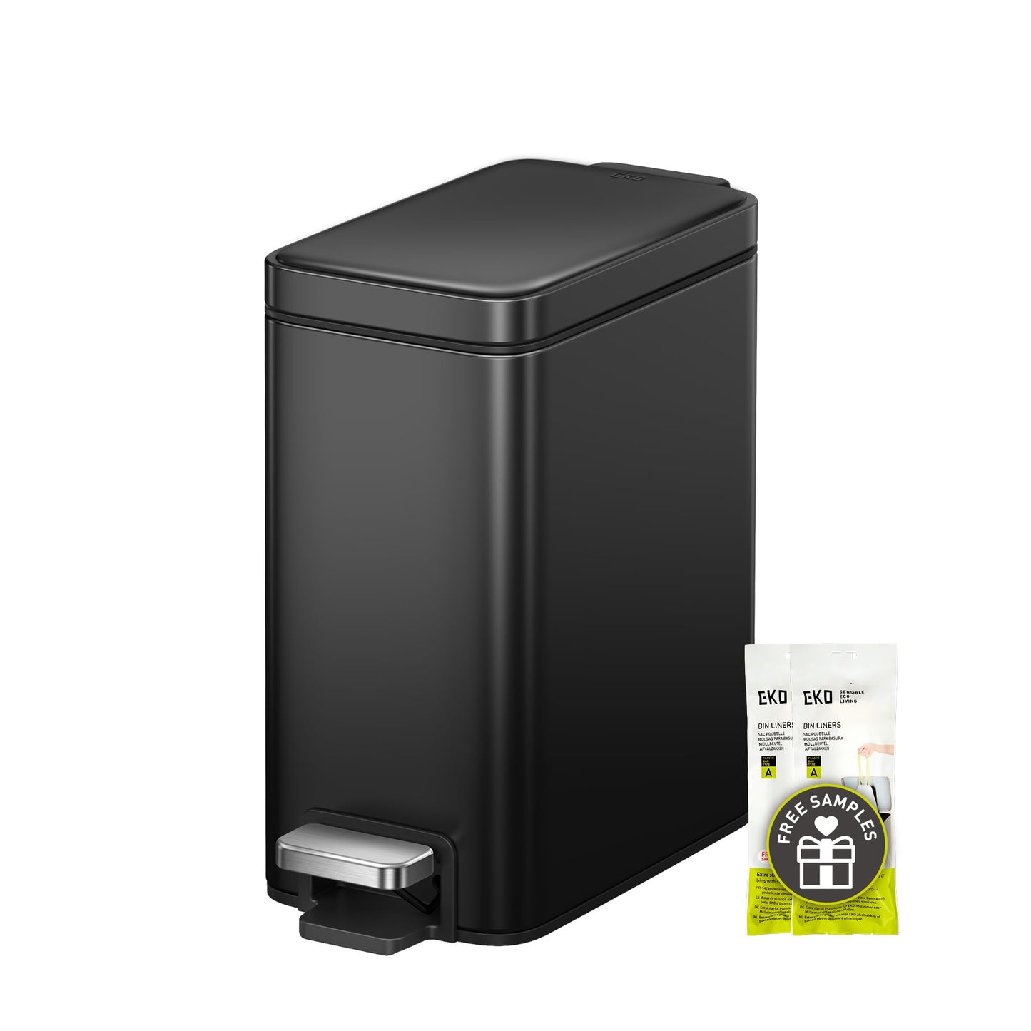 Genie Kosmetikeimer mit Softclose, 5 Liter-Schwarz
