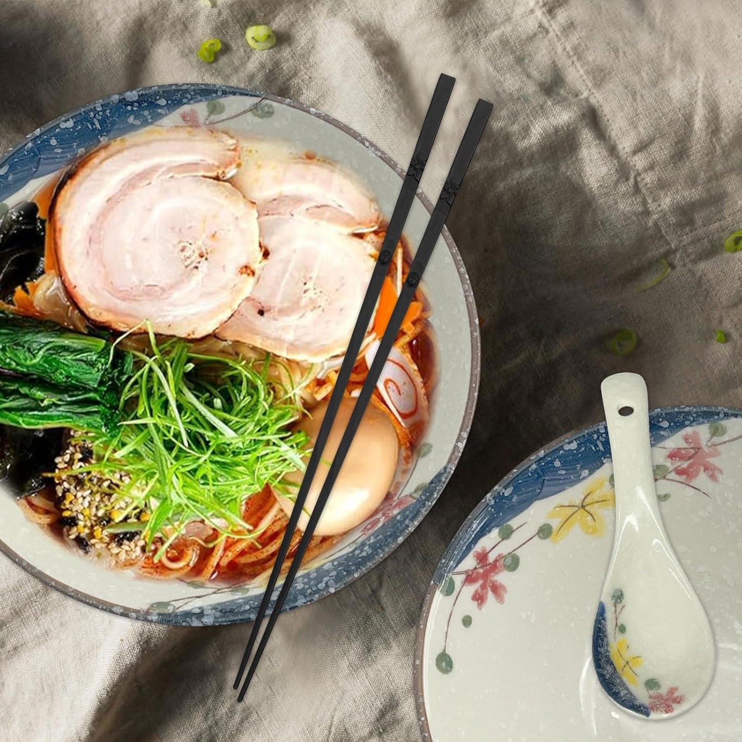 Ramen Bowl Set aus Keramik (2 x 1200ml), Qingcai.