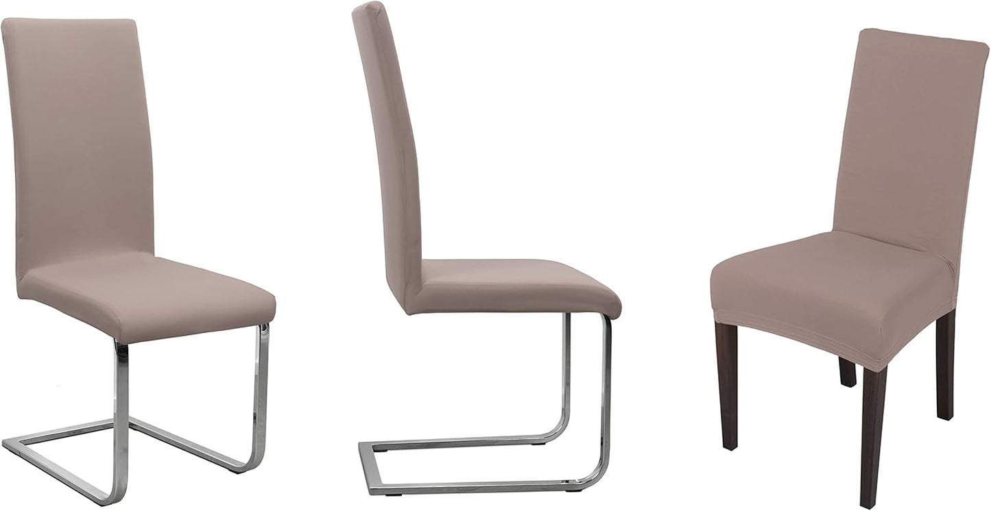 6er-Set Stuhlhusse, Normal Taupe-braun